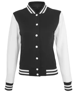 Black/White - Women's sweat college jacket