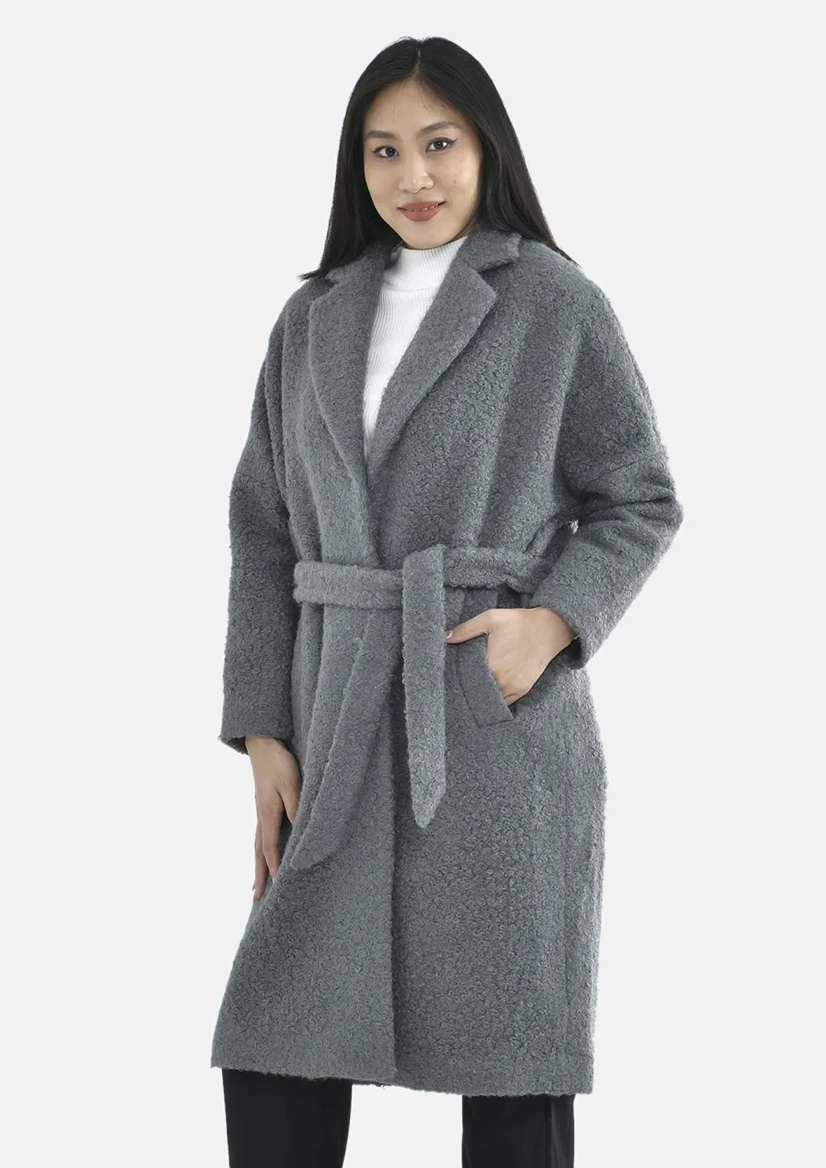 Boucle Tie Belt Coat