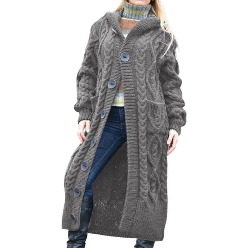 Loose Long Hooded Women's Sweater Autumn Winter Casual New Women Coats