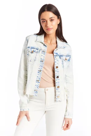 Loretta - Basic Denim Jacket With Fray Hems