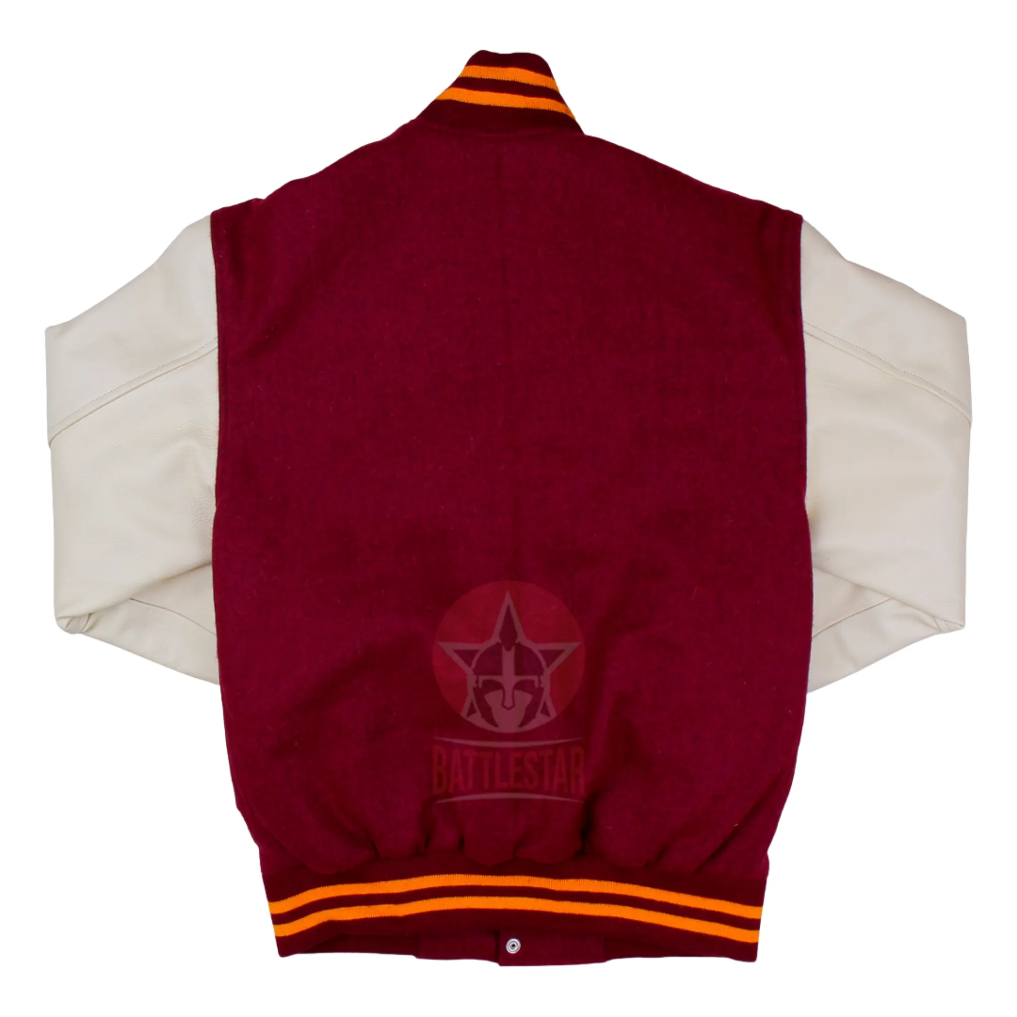 Maroon Wool Cream Leather Sleeves Varsity Jacket