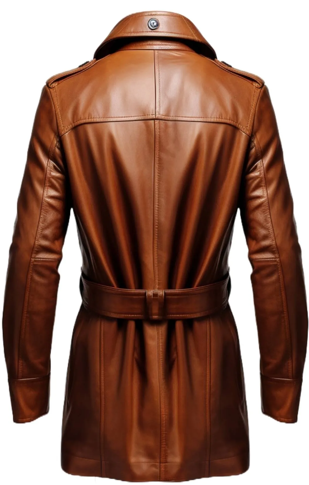 Men Vintage Tan Brown Leather Coat - Leather Long Coat