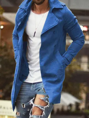 Men's coat mid-length slim fit large size windbreaker casual jacket