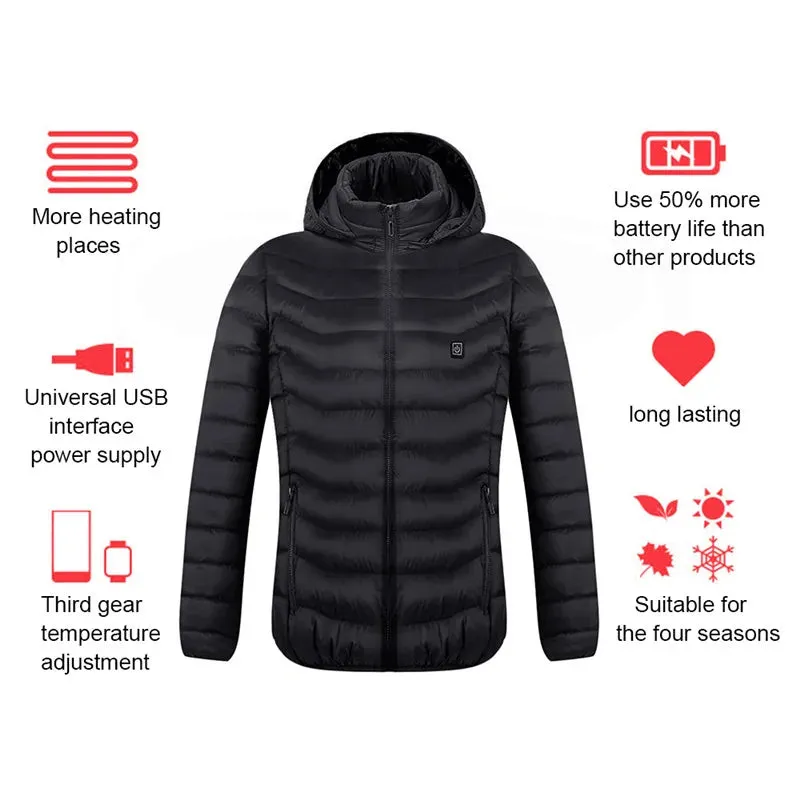 Men's Fleece Waterproof Winter Heated Jackets