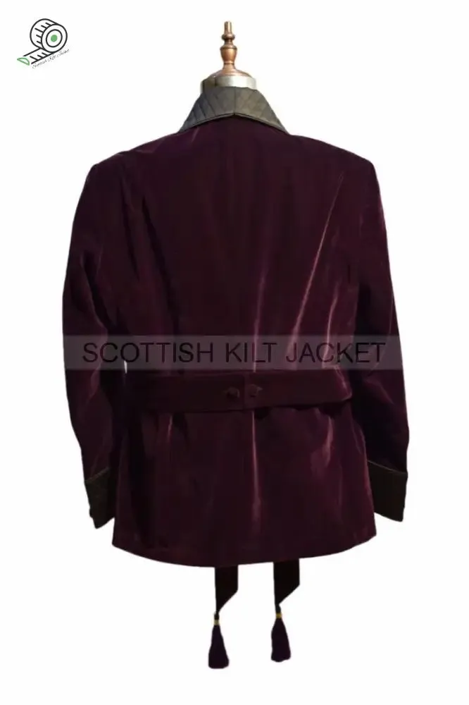 Men's Purple Quilted Velvet Blazer