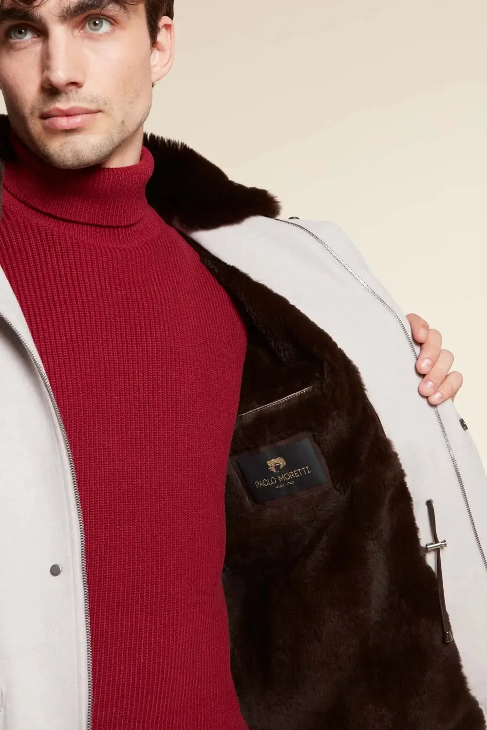 Mens winter jacket with fur hood