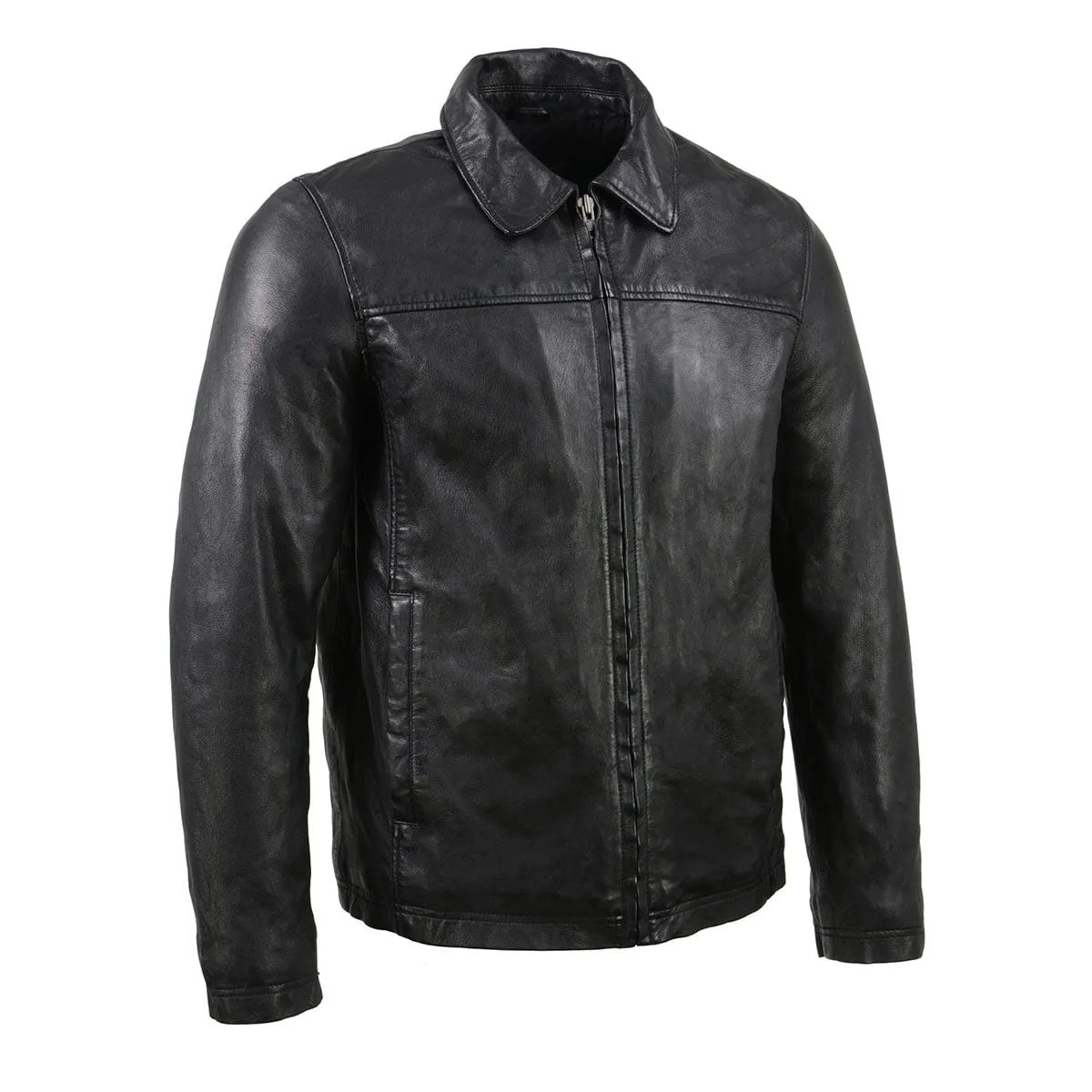 Milwaukee Leather Vintage SFM1804 Men's Classic Black Zipper Front