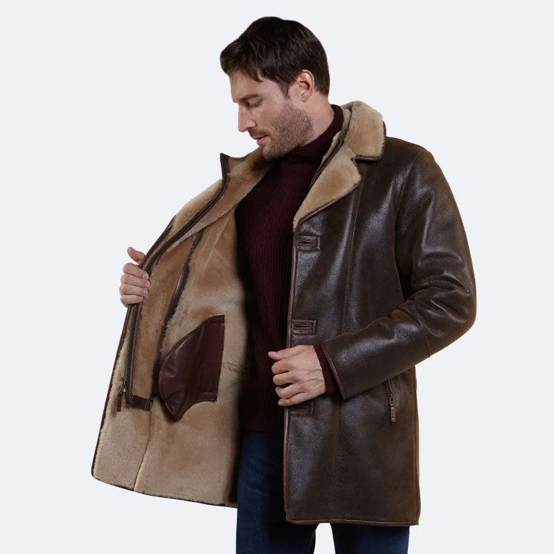 New Year Style Warm Winter Warren Sheepskin Leather Coat