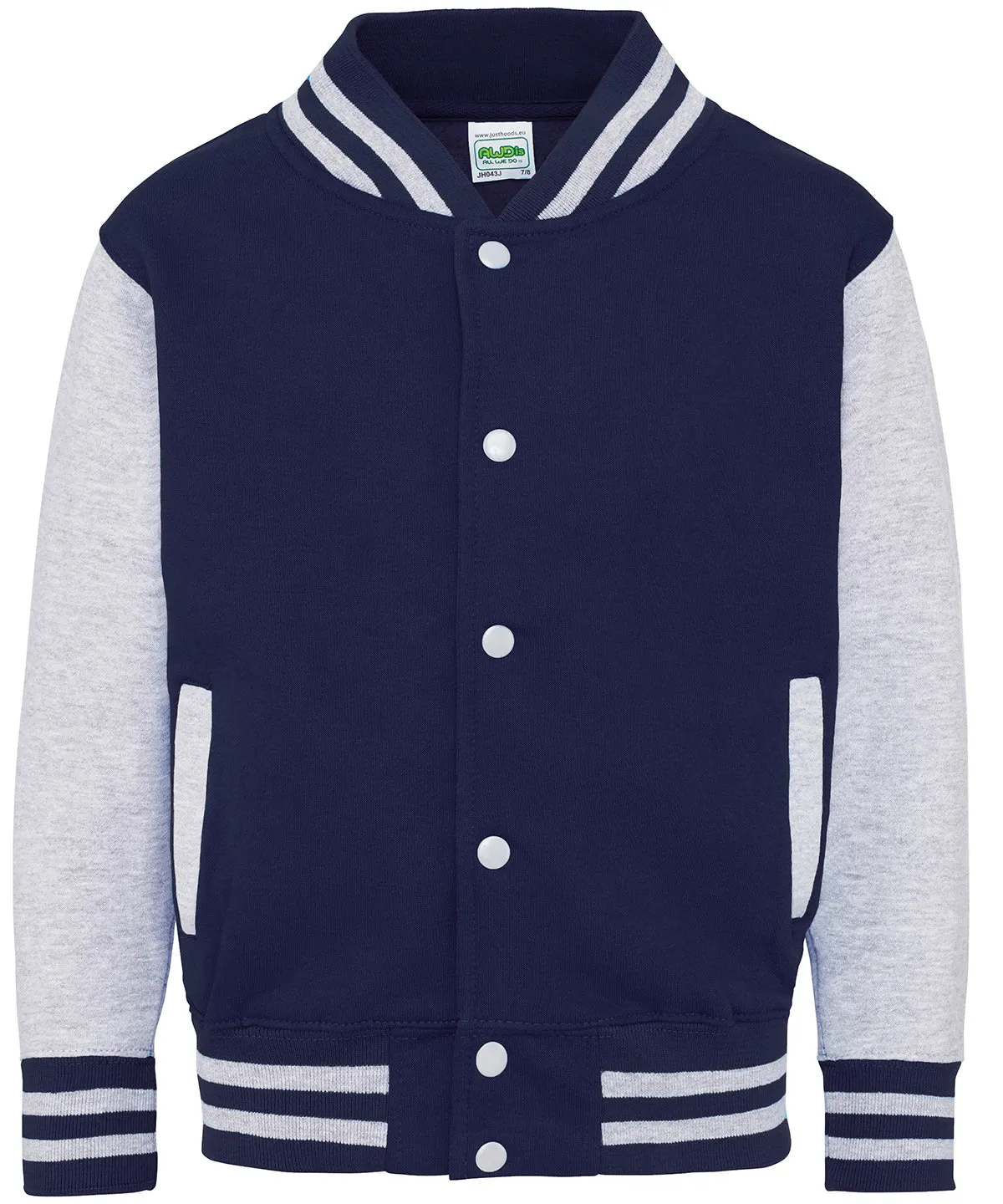 Oxford Navy/Heather  Grey - Kids varsity jacket