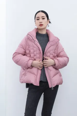 Pink Short Down Coats Puffer Jacket