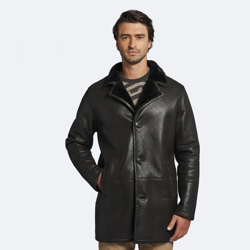 Rfx Leather: Best Winter Dark Oak Paolo Shearling Coat for Men