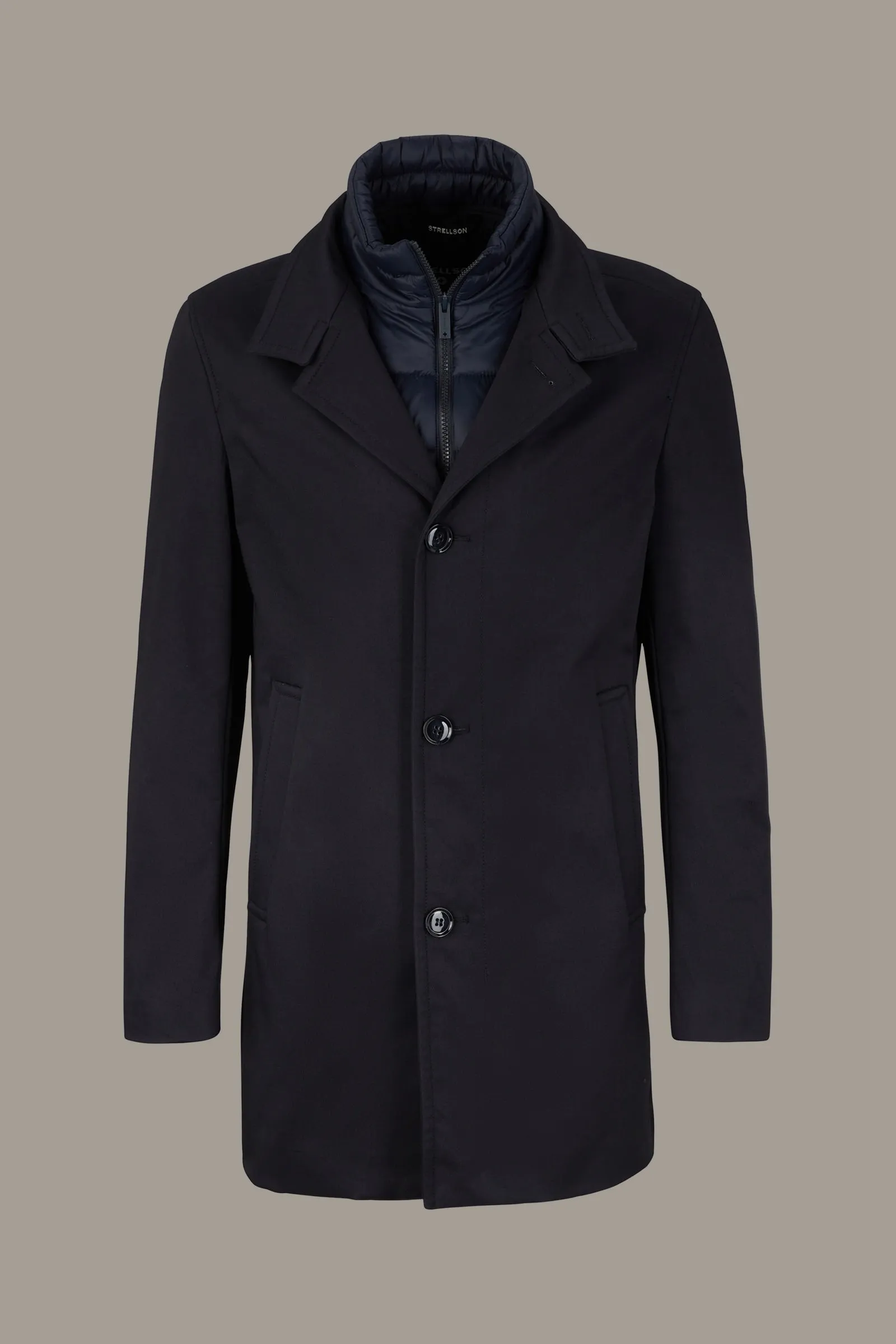 Strellson - Flex Cross Cotton Mix Coat Finlay, Dark Blue