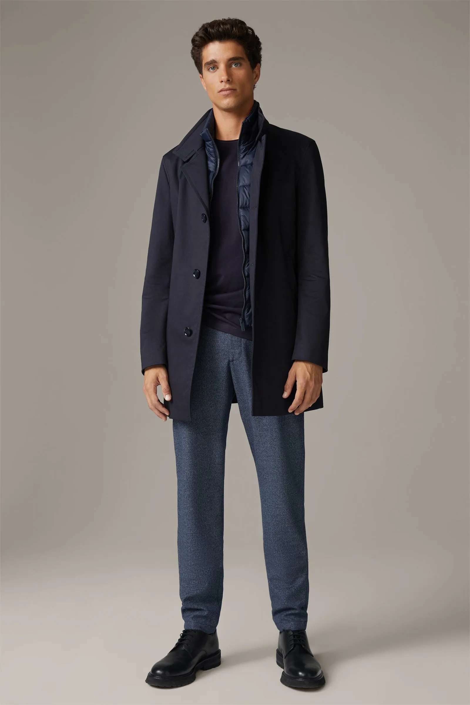 Strellson - Flex Cross Cotton Mix Coat Finlay, Dark Blue