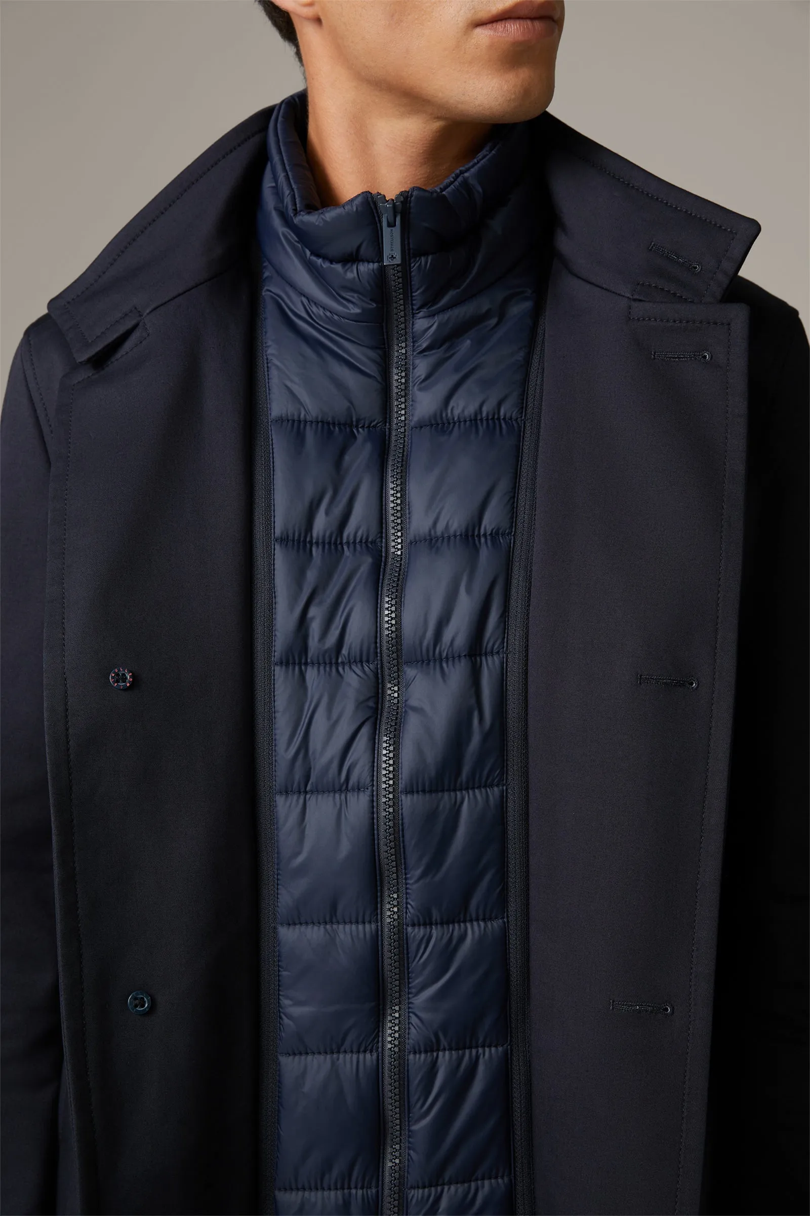 Strellson - Flex Cross Cotton Mix Coat Finlay, Dark Blue