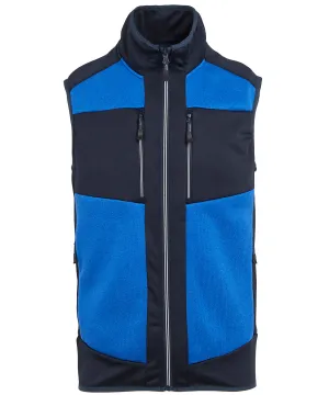 Strong Blue/Navy - E-Volve unisex knit-effect stretch bodywarmer