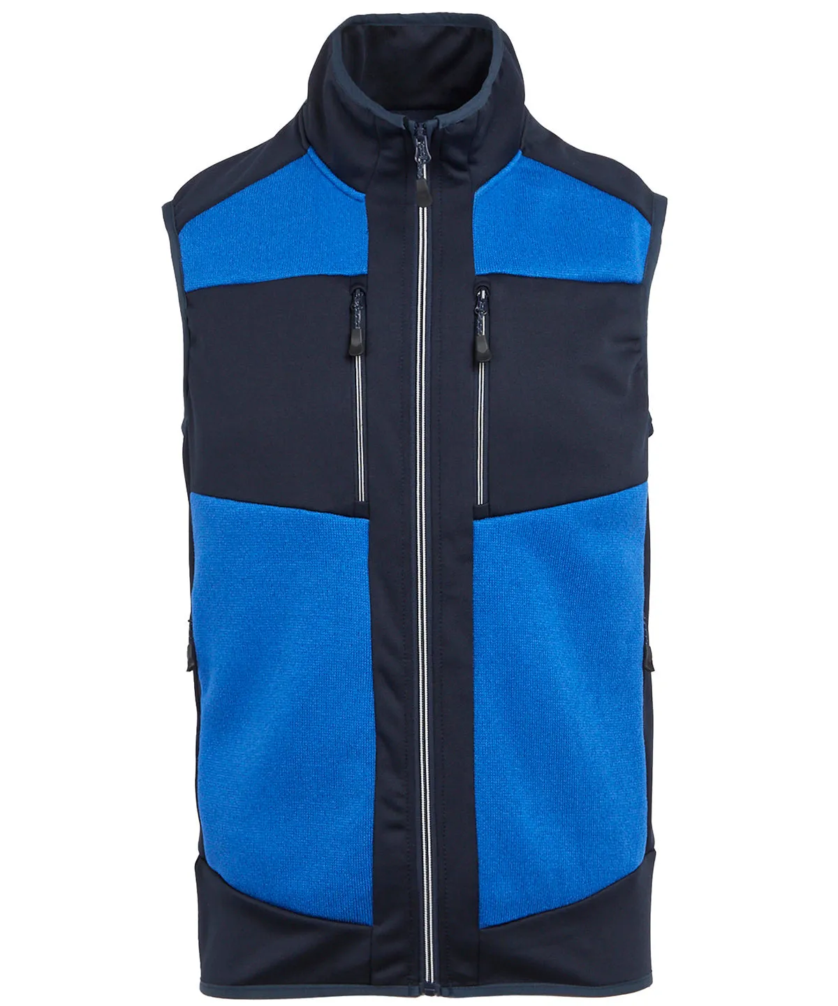 Strong Blue/Navy - E-Volve unisex knit-effect stretch bodywarmer