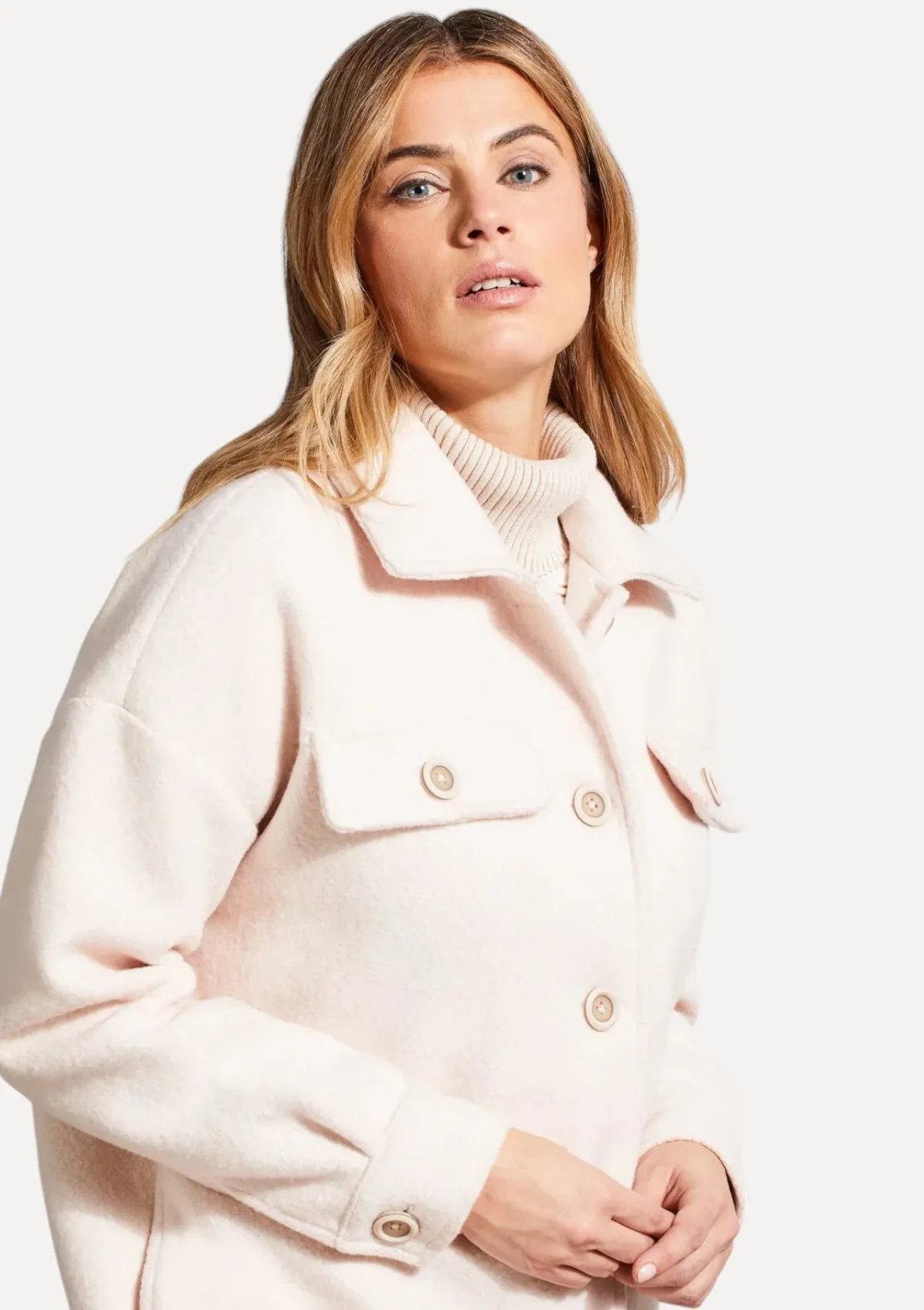 Thea Boiled Wool Jacket - Blush