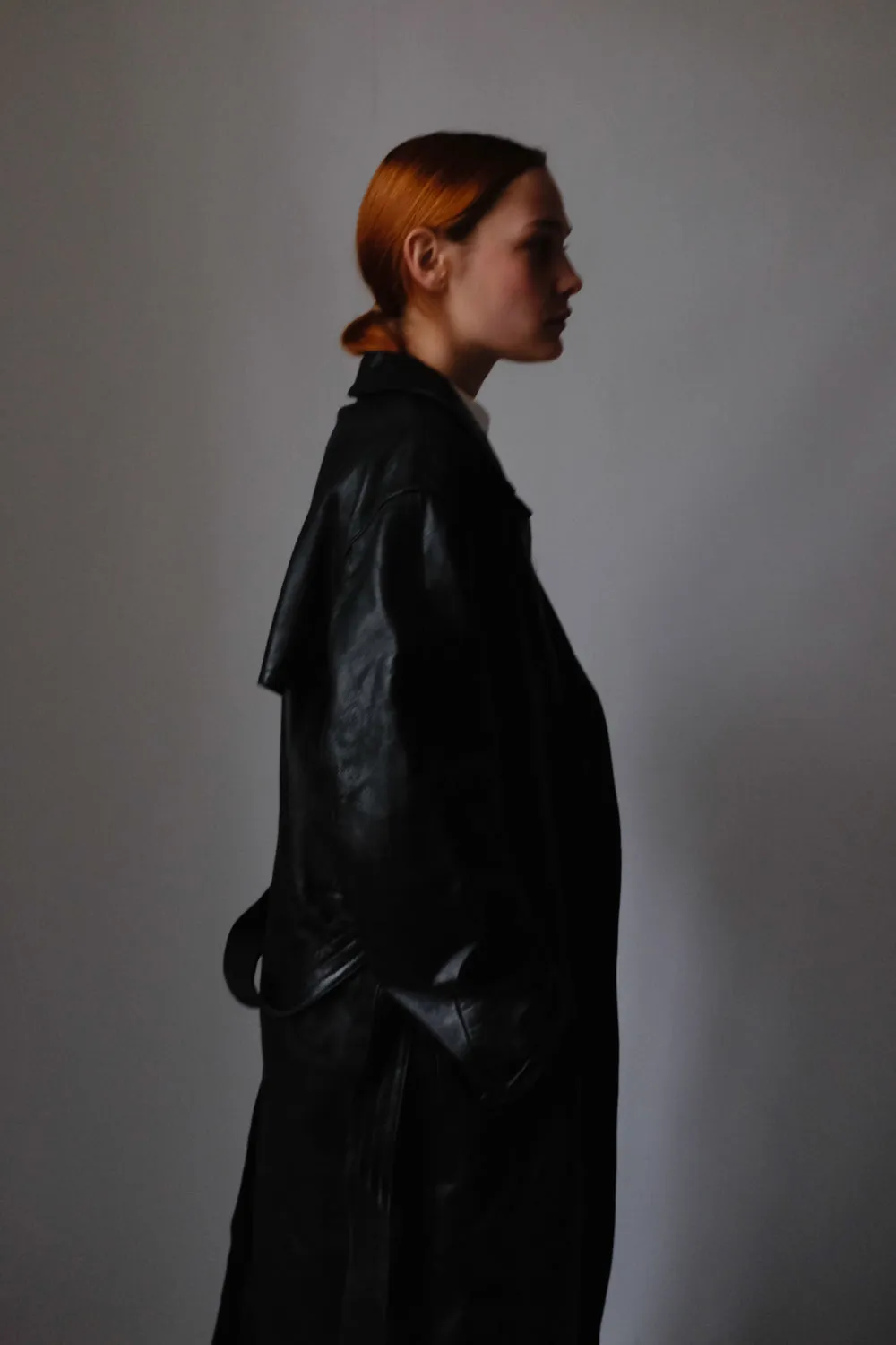 VINTAGE 1980 WARM BLACK LEATHER COAT