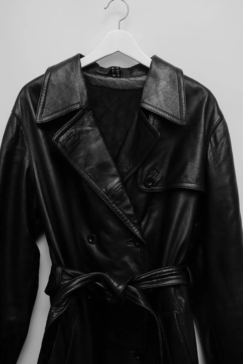 VINTAGE 1980 WARM BLACK LEATHER COAT