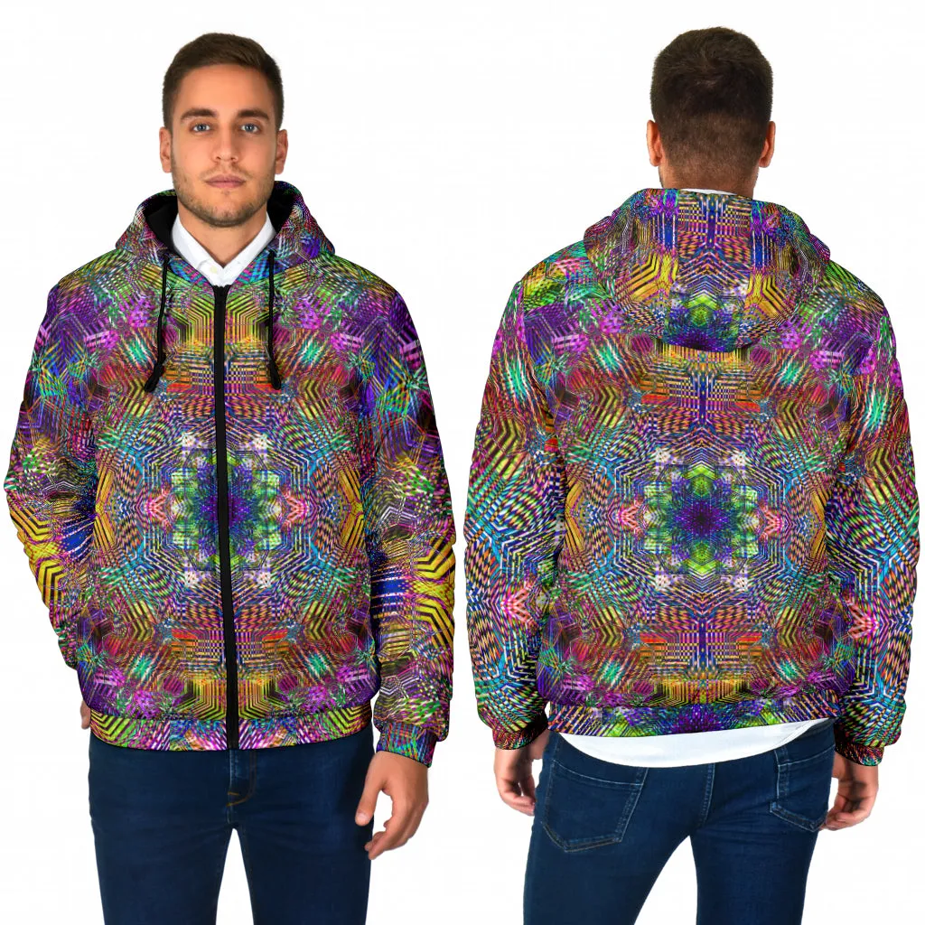 WARM GEOMETRIC MADNESS | MEN'S WINTER HOODIE JACKET | YANTRART