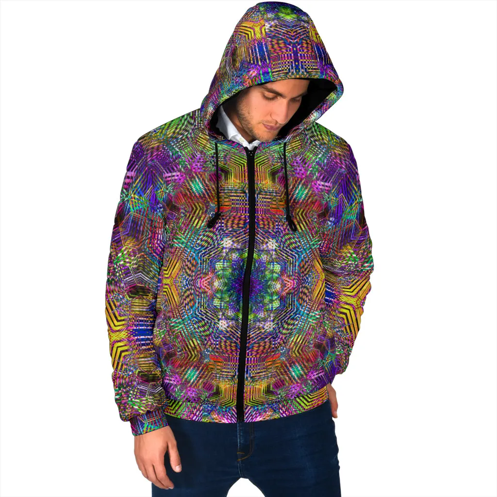 WARM GEOMETRIC MADNESS | MEN'S WINTER HOODIE JACKET | YANTRART