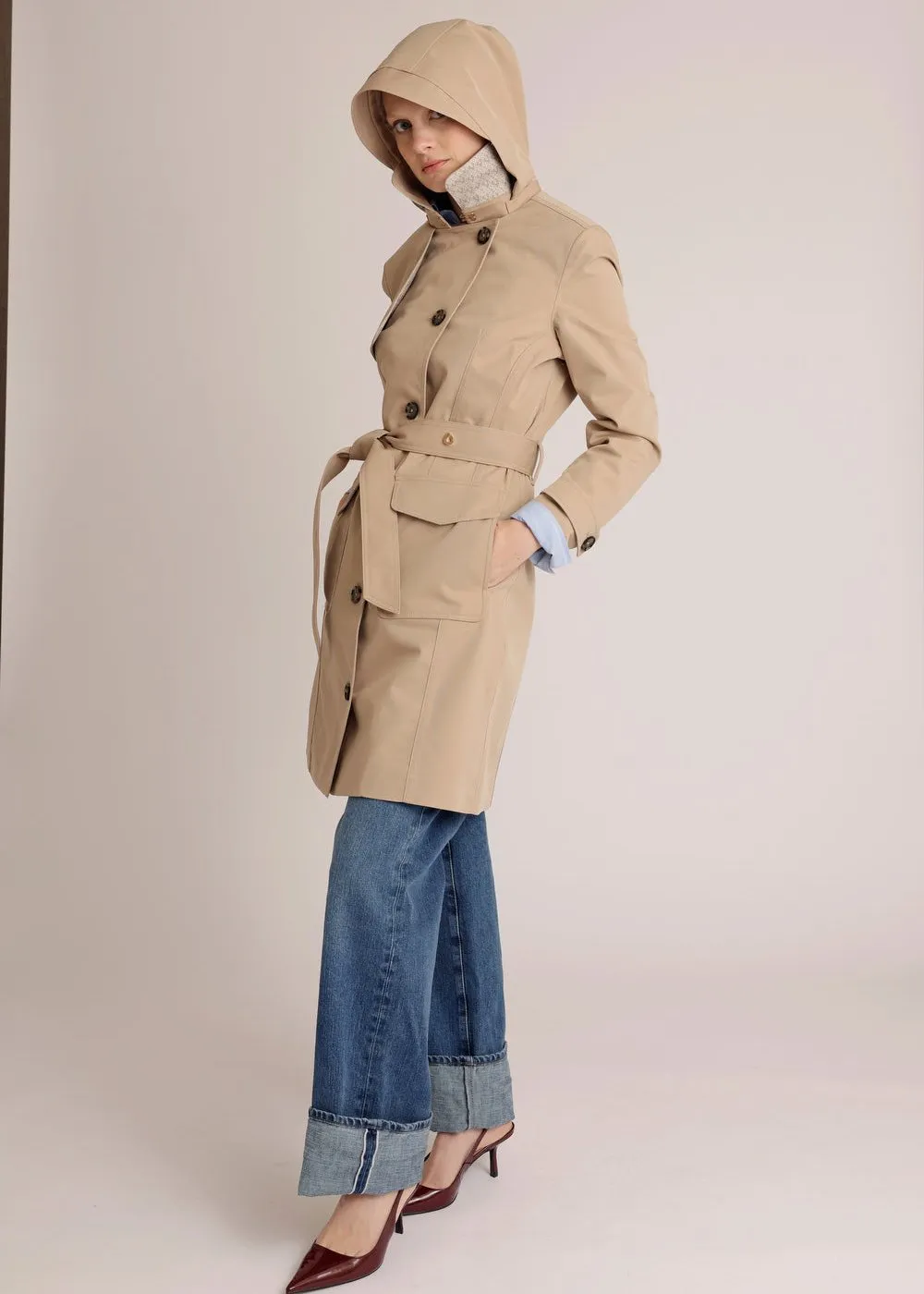 Waterproof Tailored Trenchcoat - Beige