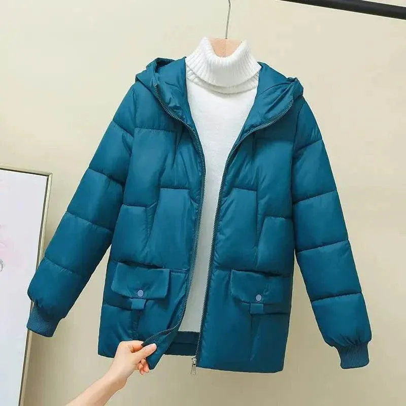 Winter Jacket - Loose-fit Down Cotton Coat or Cotton Jacket for Women