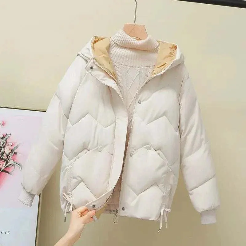 Winter Jacket - Loose-fit Down Cotton Coat or Cotton Jacket for Women