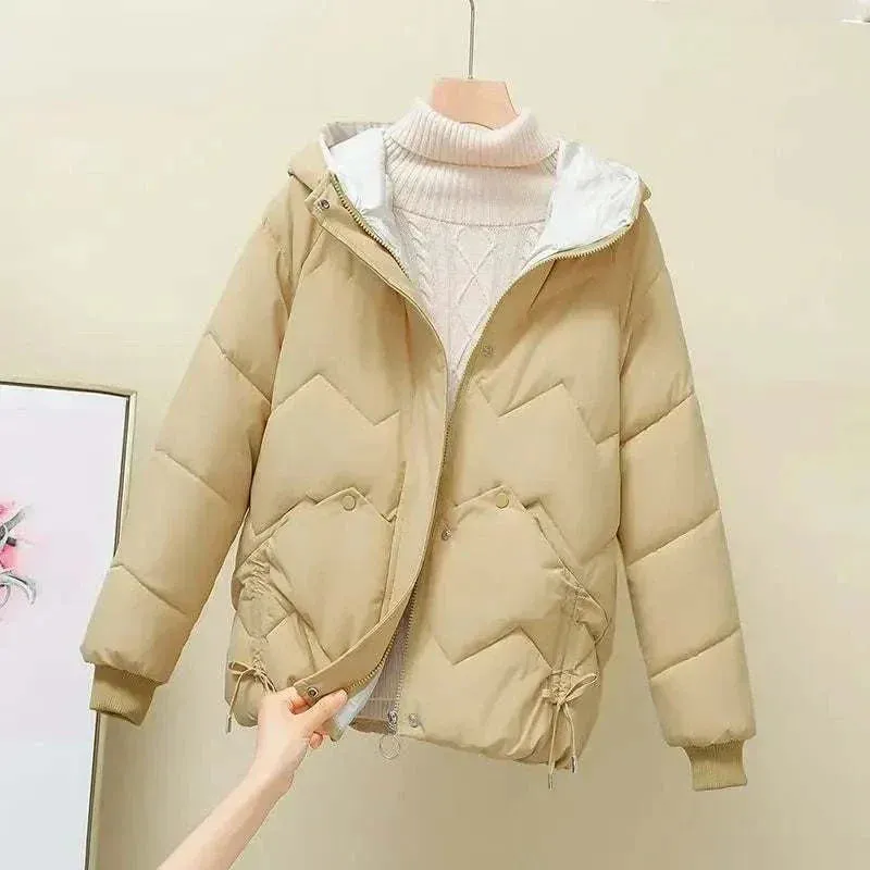 Winter Jacket - Loose-fit Down Cotton Coat or Cotton Jacket for Women