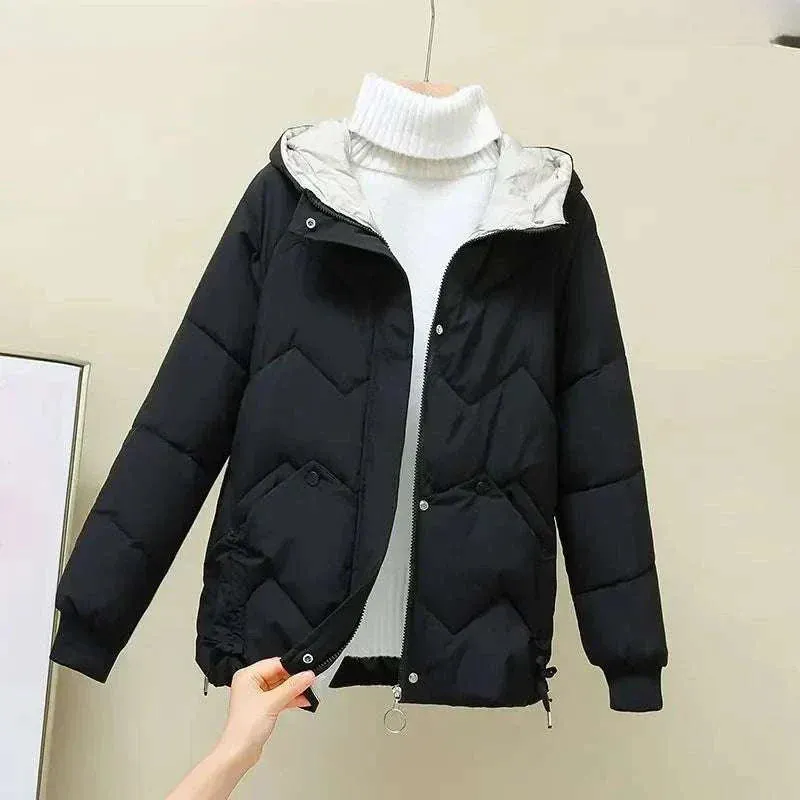 Winter Jacket - Loose-fit Down Cotton Coat or Cotton Jacket for Women