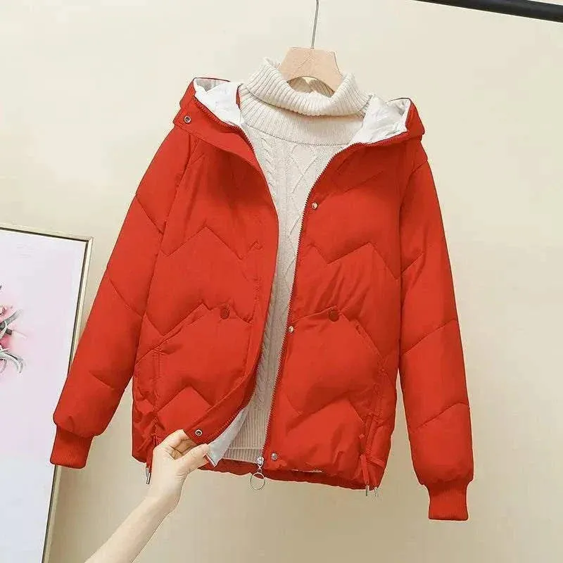 Winter Jacket - Loose-fit Down Cotton Coat or Cotton Jacket for Women