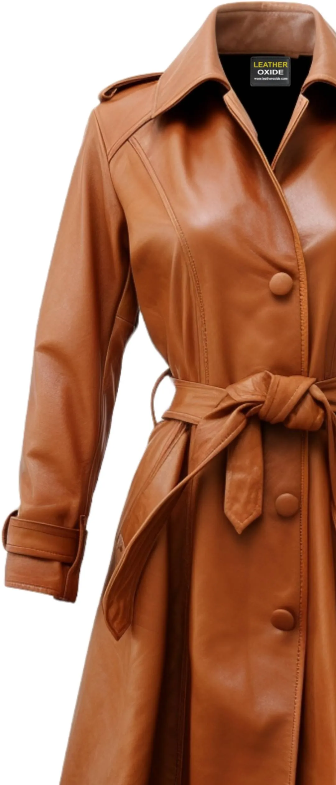 Women Tan Leather Coat - Leather Coat for Women